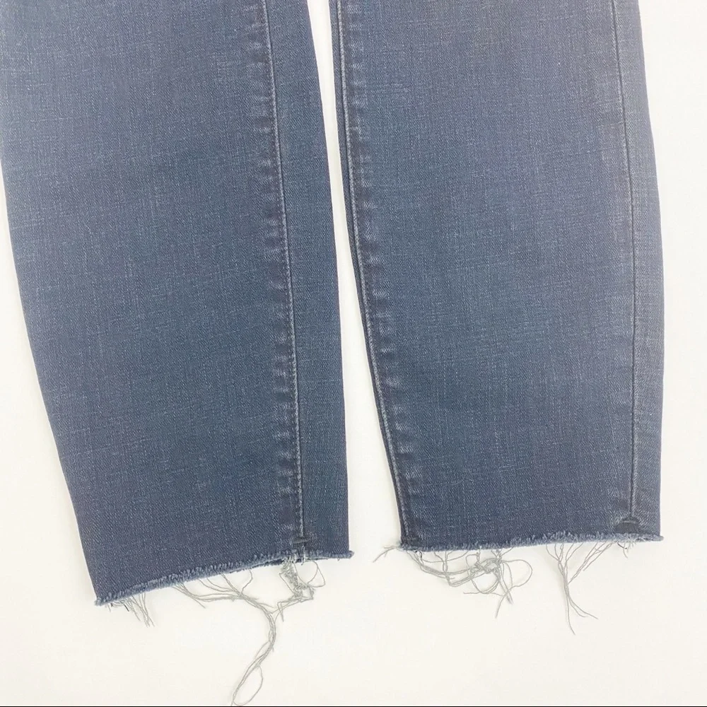 Good American Good Waist Crop High Rise Raw Hem Skinny Jeans Blue631